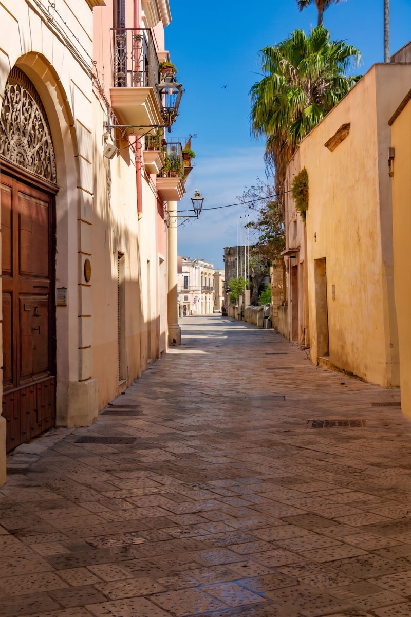 Cobbled street in Nardò's historic centre, Salento, Puglia